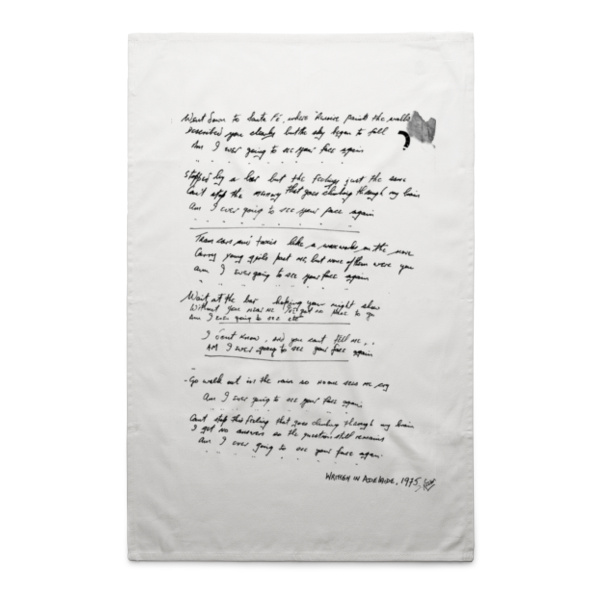 ORIGINAL 'FACE AGAIN' LYRIC TEA TOWEL | WHITE Thumbnail